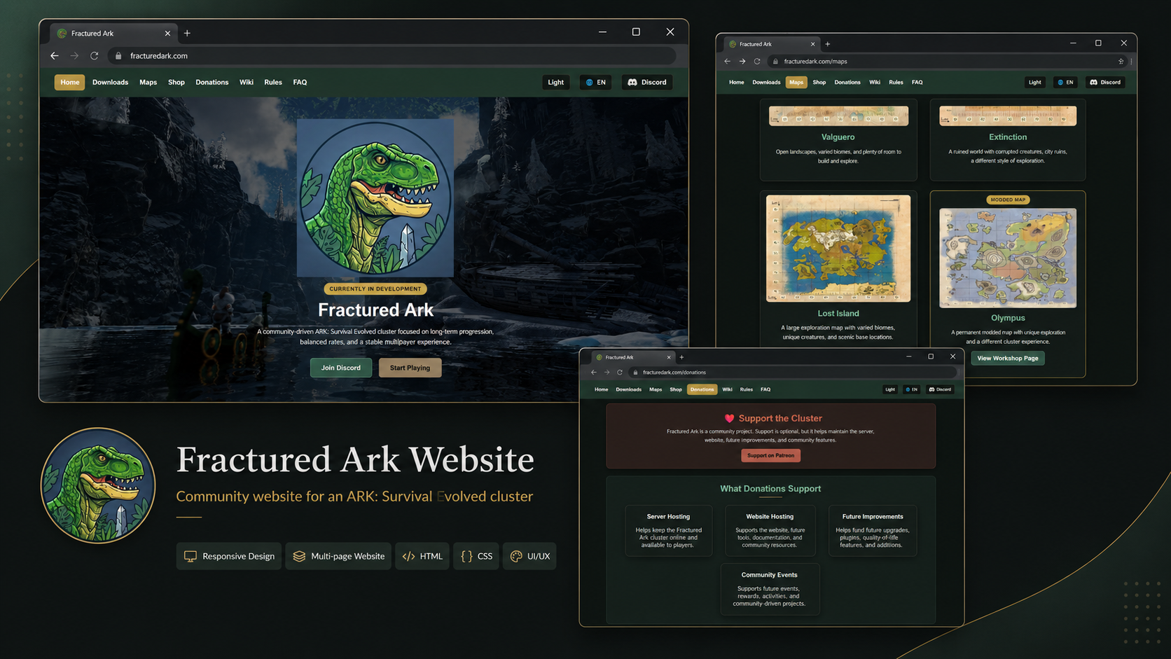Fractured Ark Website preview